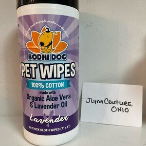 New Bodhi Dog Pet Wipes 60 Lavender &   aloe Vera New! No parabens, calming wipe